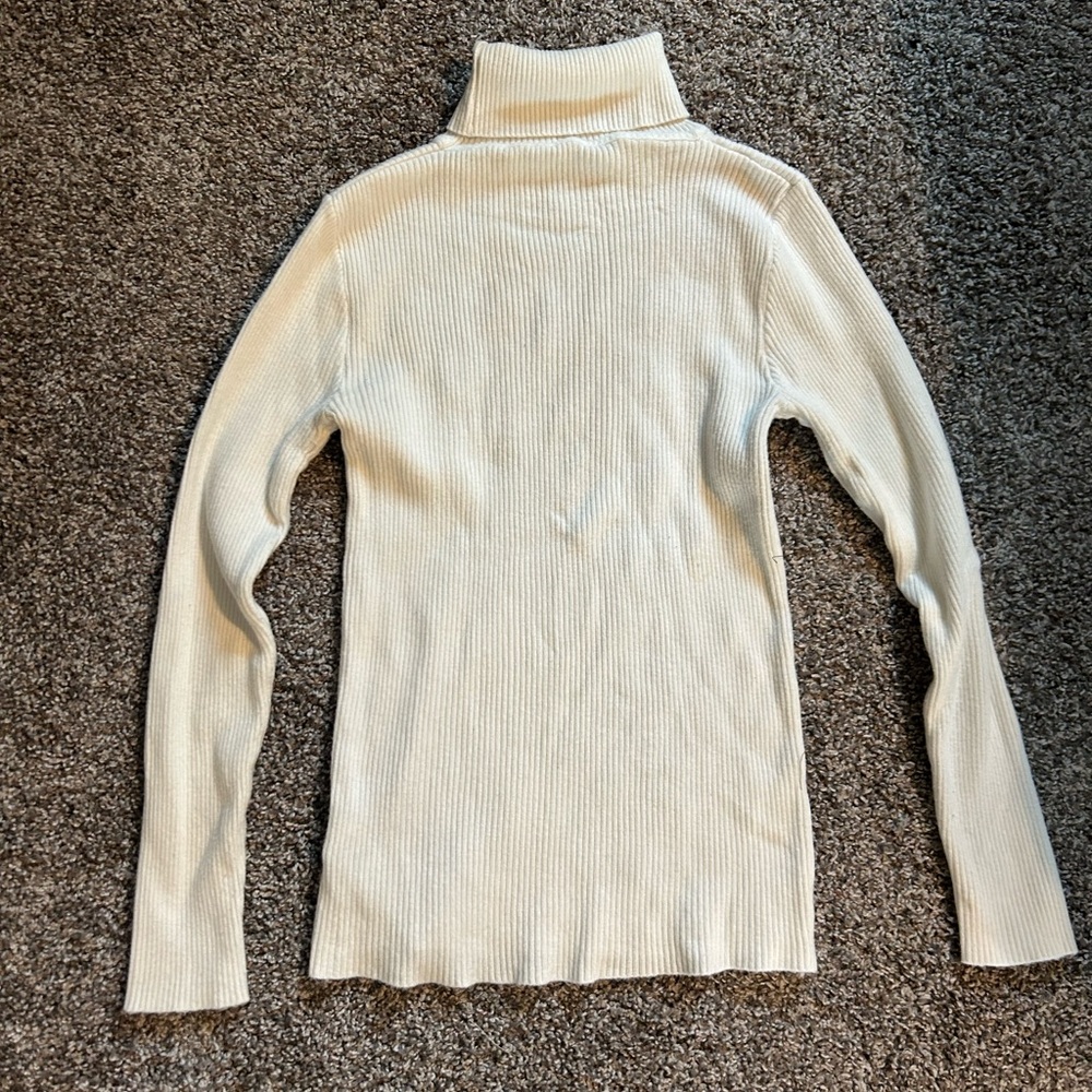 Women's Cream Turtleneck Sweater